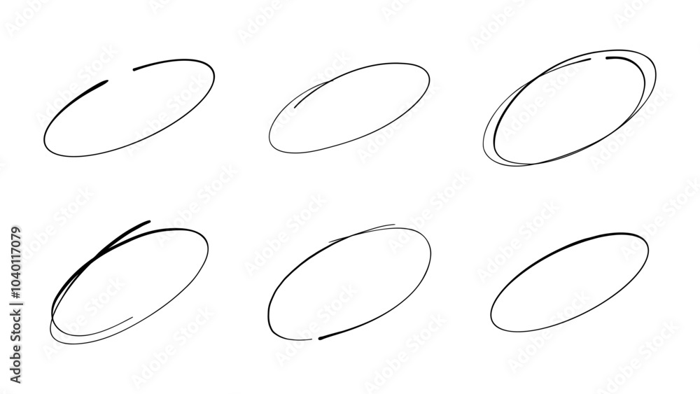 Hand Drawn Doodle Scribble Ovals Hand Drawn Doodle Scribble Ovals