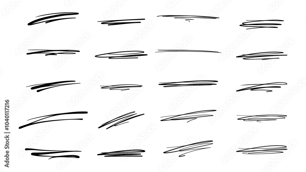 Hand Drawn Doodle Highlight Underlines Hand Drawn Doodle Highlight Underlines