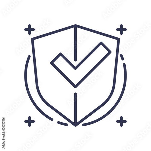 Shield with checkmark symbolizes product integrity and security.