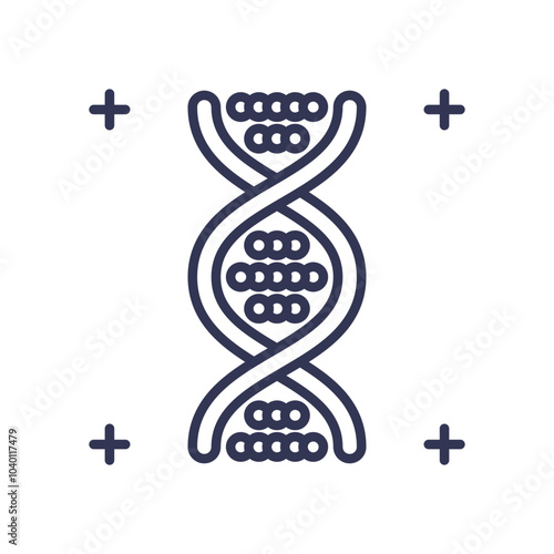 DNA helix symbolizing genetic research and biotechnology.