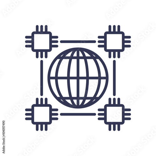Global network integration with interconnected processors.