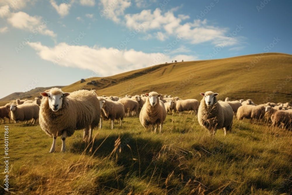Grassland sheep herd livestock. Grassland sheep herd livestock.