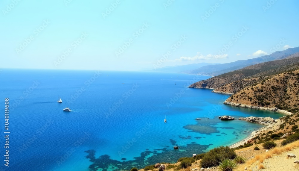 Breathtaking view of a serene coastal landscape Breathtaking view of a serene coastal landscape