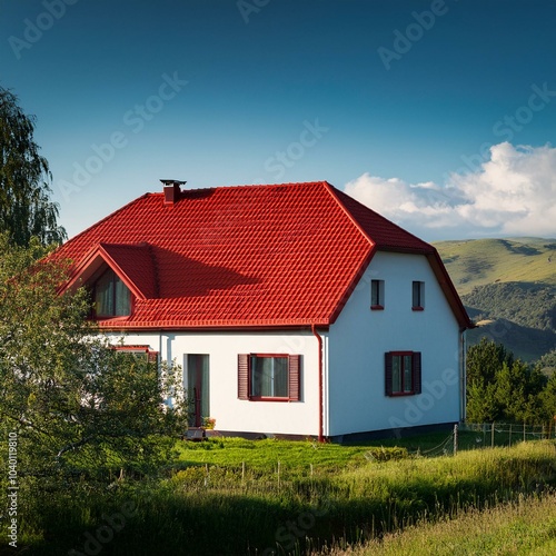 Wallpaper Mural a house with a red roof in the countryside Torontodigital.ca