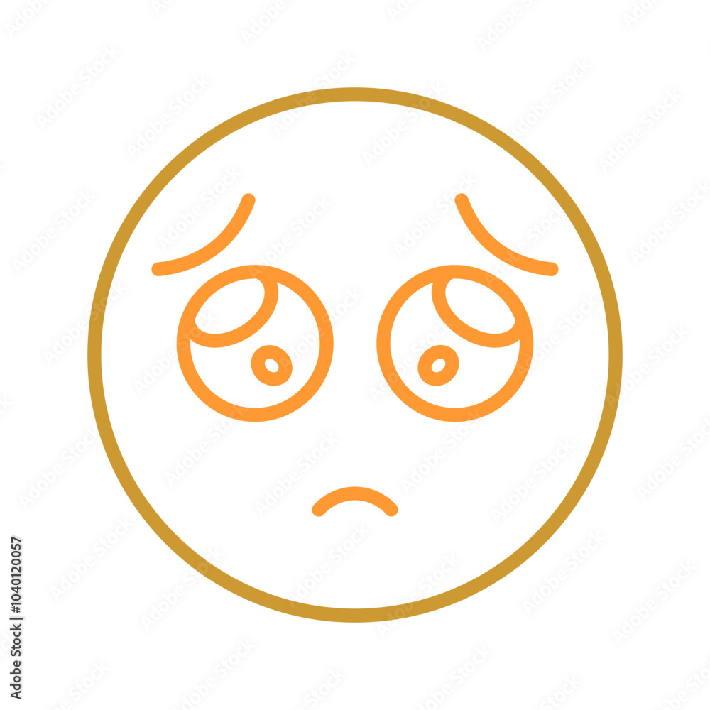 Obraz premium Pleading Face Vector Icon