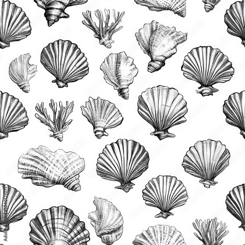 seashell pattern black and white seashell pattern black and white