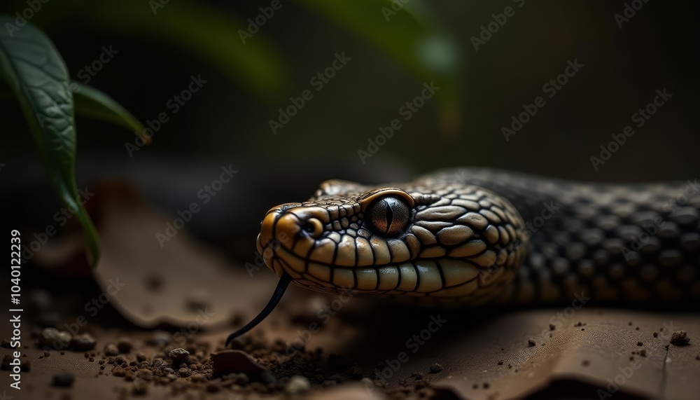 Elegance in the wild A snakes striking gaze Elegance in the wild A snakes striking gaze