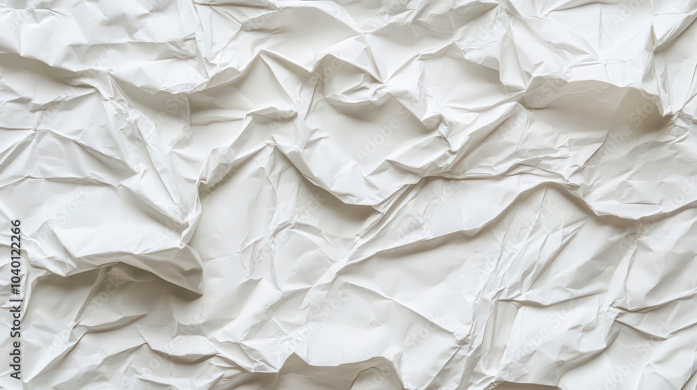 Obraz premium Textured White Crumpled Paper Background