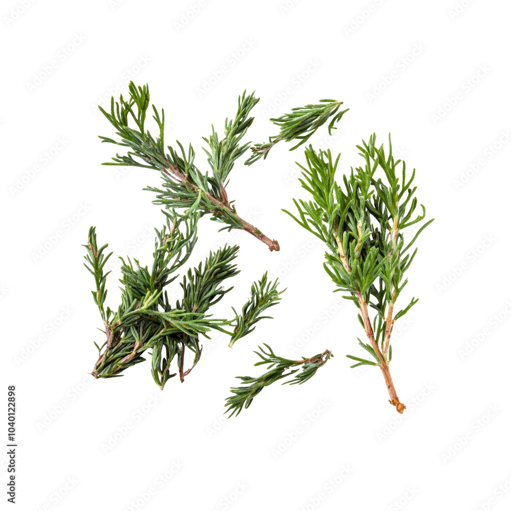 Fresh Green Sprigs of Rosemary Isolated on White Background Fresh Green Sprigs of Rosemary Isolated on White Background
