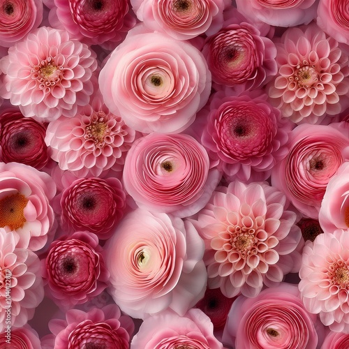 beautiful pink flowers background seamless wallpaper pattern