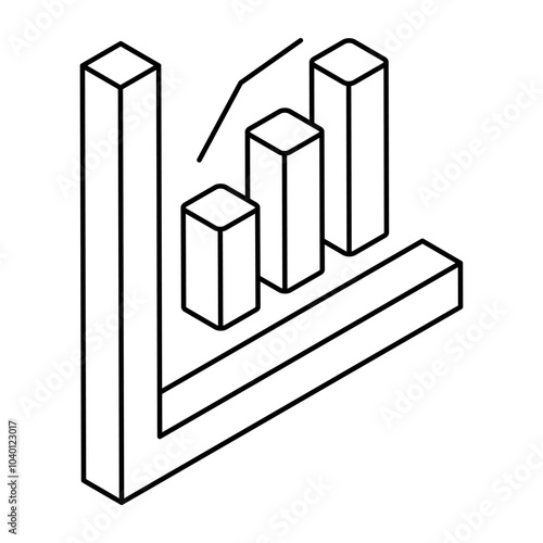 Creative design icon of financial graph