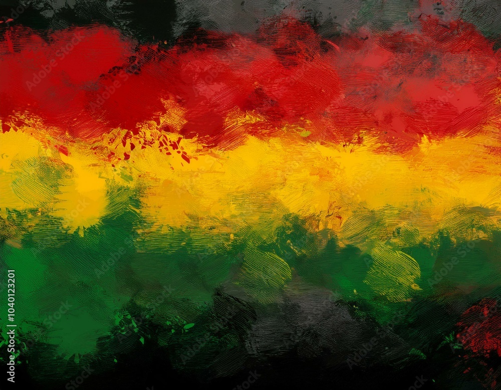 Fototapeta premium black history month canvas grunge texture red yellow green paint color celebration background
