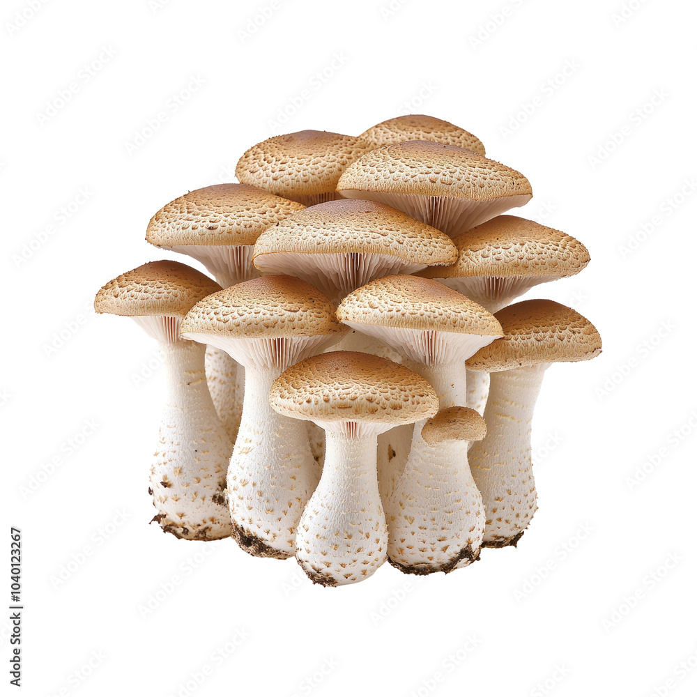 Group of Fresh White Mushrooms Isolated on White Background Group of Fresh White Mushrooms Isolated on White Background