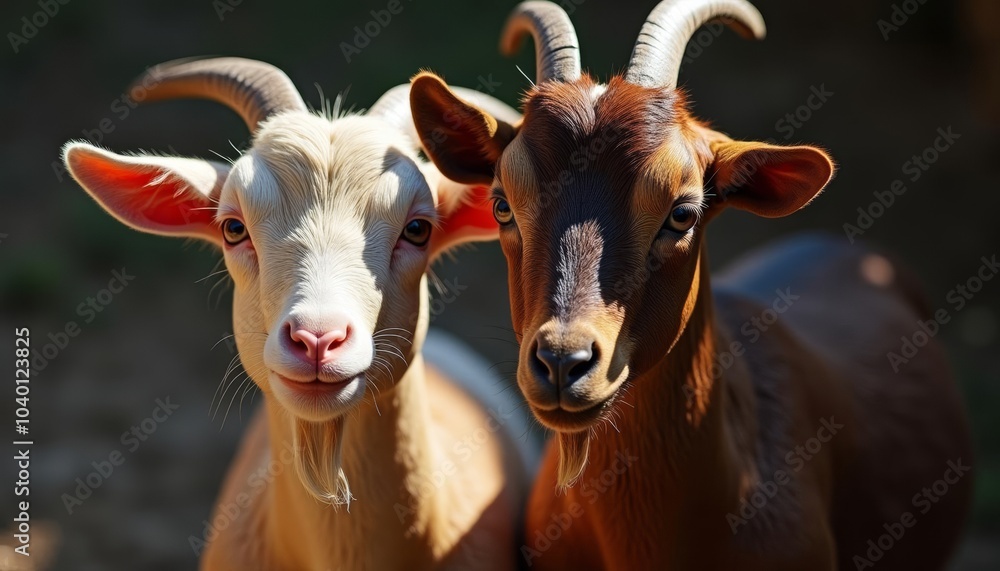 Friendly goats in the sun Friendly goats in the sun
