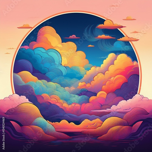 colorful clouds and sky background with colorful abstract colors psychedelic color palette surreal landscape fantasy sky photo