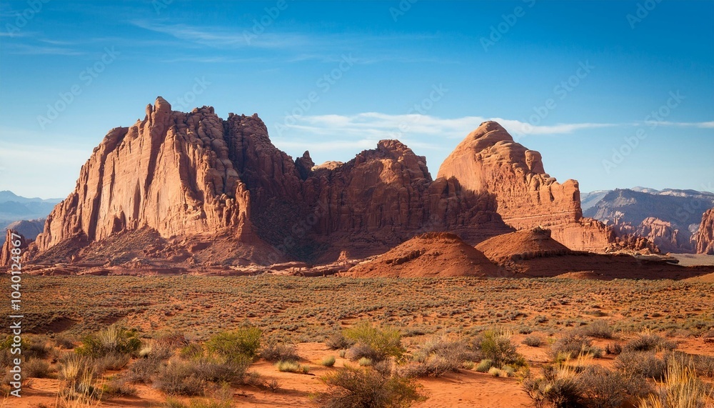 Naklejka premium desert landscape with red rock formations