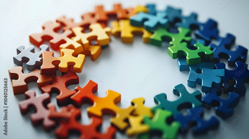 3D Glossy Puzzle Pieces Circular Economy Diagram Tracking Shot White Background ESG Circular Economy Strategies Icon Copy Space 3D Glossy Puzzle Pieces Circular Economy Diagram Tracking Shot White Background ESG Circular Economy Strategies Icon Copy Space