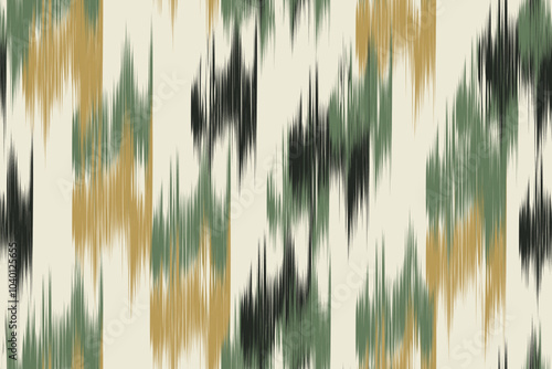 Abstract ikat pattern for seamless ethnic art in tribal and folk style. Print Aztec geometric ornament. Design for fabric, carpet, wallpaper, clothing.