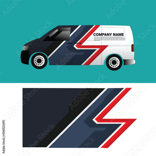 vector design background sticker cargo van car