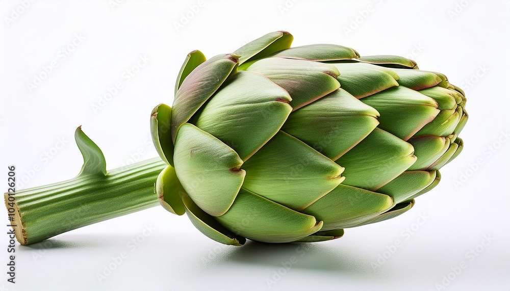 Fototapeta premium green artichoke on white background