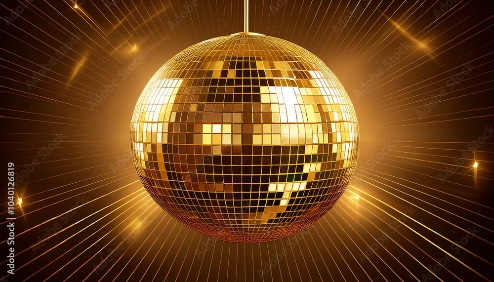 Obraz premium image of a shiny gold disco ball
