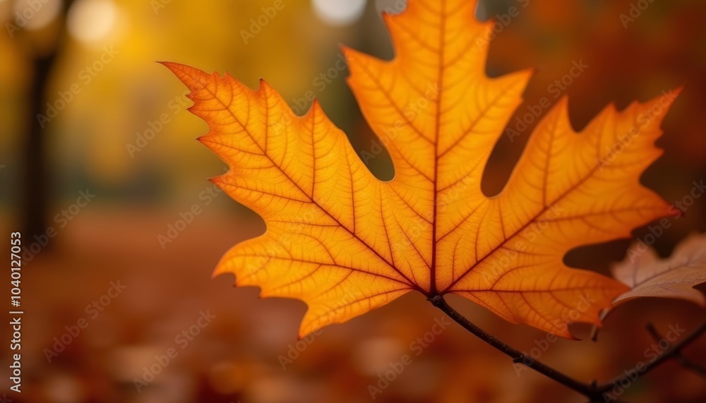Autumns vibrant beauty captured in a single leaf Autumns vibrant beauty captured in a single leaf