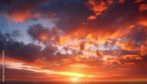 sky replacement with morning sunrise and cloudy reddish glow extreme close up