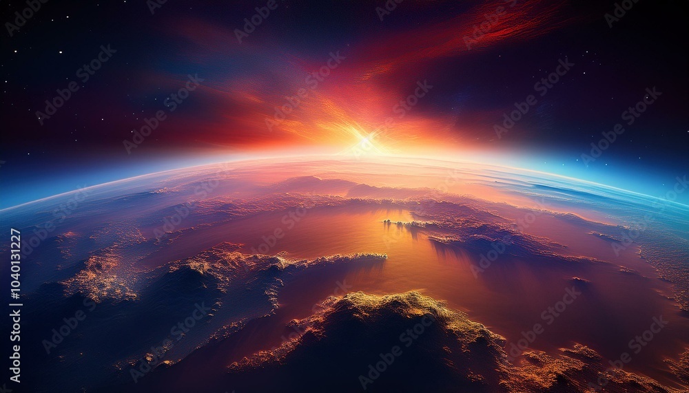 sunrise from space a breathtaking view of earth s horizon sunrise from space a breathtaking view of earth s horizon