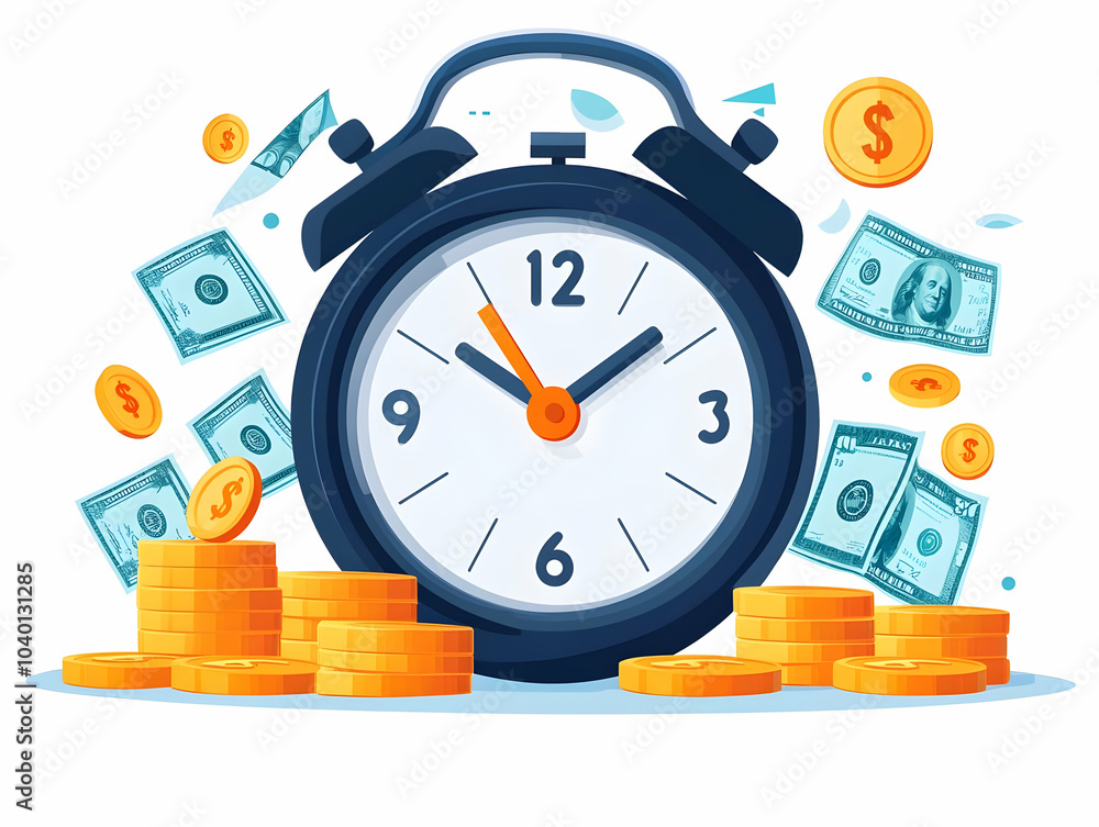 Flat Clock Dollar Sign Icons Time Management Finance Concept Vector Illustration Clock Dollar Sign Importance Time Management Financial Planning Isolated White Background Infographics Presentations Sm Flat Clock Dollar Sign Icons Time Management Finance Concept Vector Illustration Clock Dollar Sign Importance Time Management Financial Planning Isolated White Background Infographics Presentations Sm