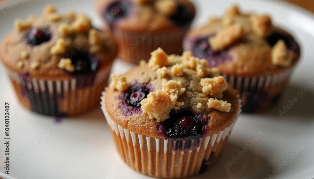 Delicious Blueberry Muffins with Crumb Toppings Delicious Blueberry Muffins with Crumb Toppings