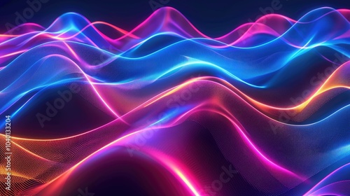 Wallpaper Mural Abstract Neon Wave Pattern Torontodigital.ca