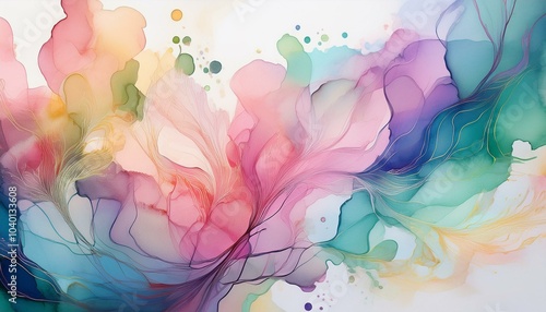 watercolor pattern transparent flowing splashes of pastel colors