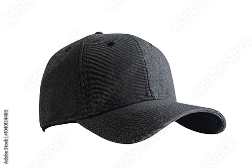 Grey snapback hat isolated on transparent background, png file, no background png file photo