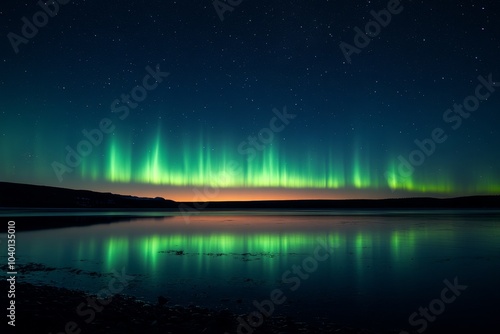 Wallpaper Mural Northern lights background. Aurora borealis. Starry sky with aurora lights. ai generated Torontodigital.ca