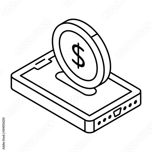 A trendy design icon of online saving