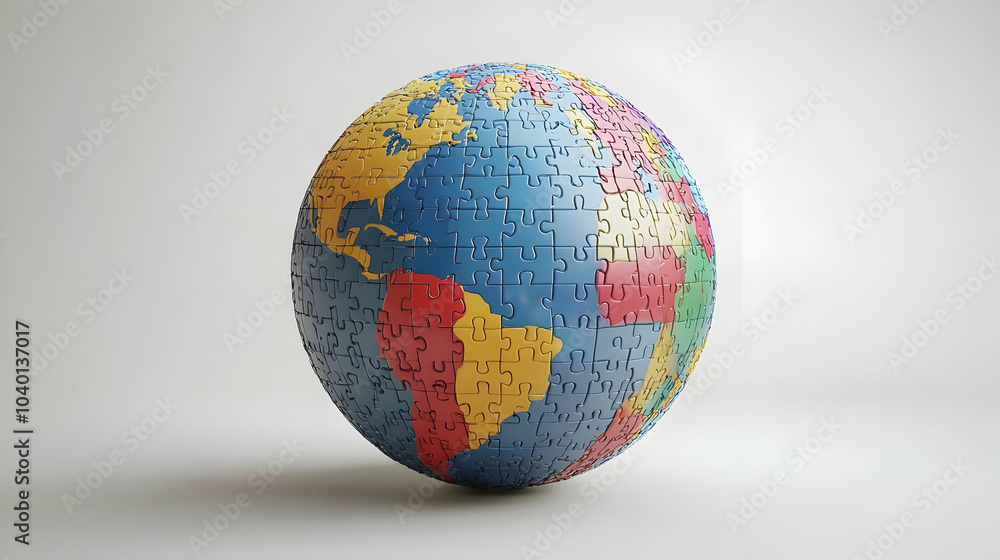3D Levitating Puzzle Globe Community Pieces Wide Shot Mid Air Assembling Globe Business Figures Collaborative Growth ESG Practices Icon Isolated White Background 3D Levitating Puzzle Globe Community Pieces Wide Shot Mid Air Assembling Globe Business Figures Collaborative Growth ESG Practices Icon Isolated White Background