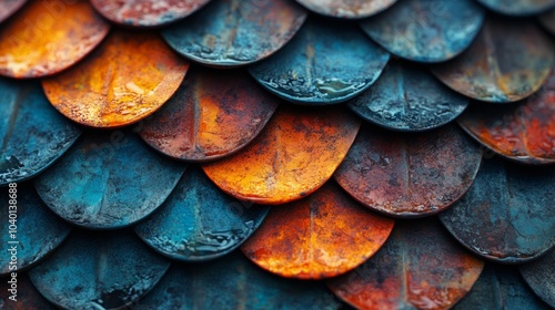 Wallpaper Mural Colorful textured pattern, charming design featuring vibrant hues and intricate scales, ideal for creative projects and visual displays Torontodigital.ca