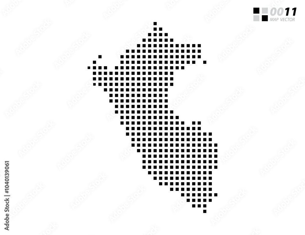 Obraz premium Vector abstract pixel black of Peru map. Organized in layers for easy editing.