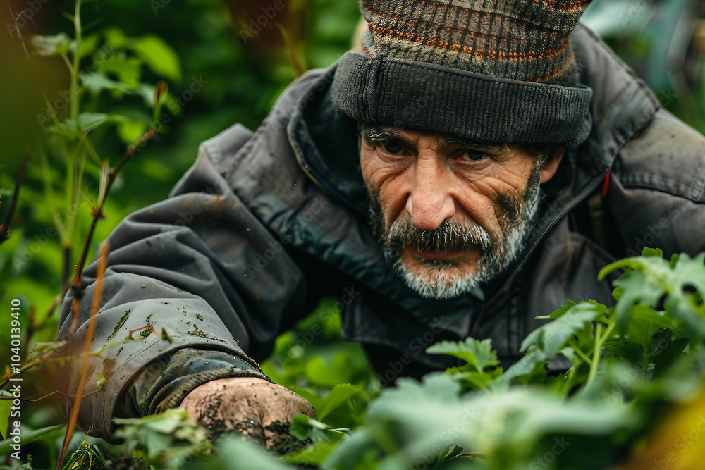 Obraz premium A person gardening in a field generative AI concept