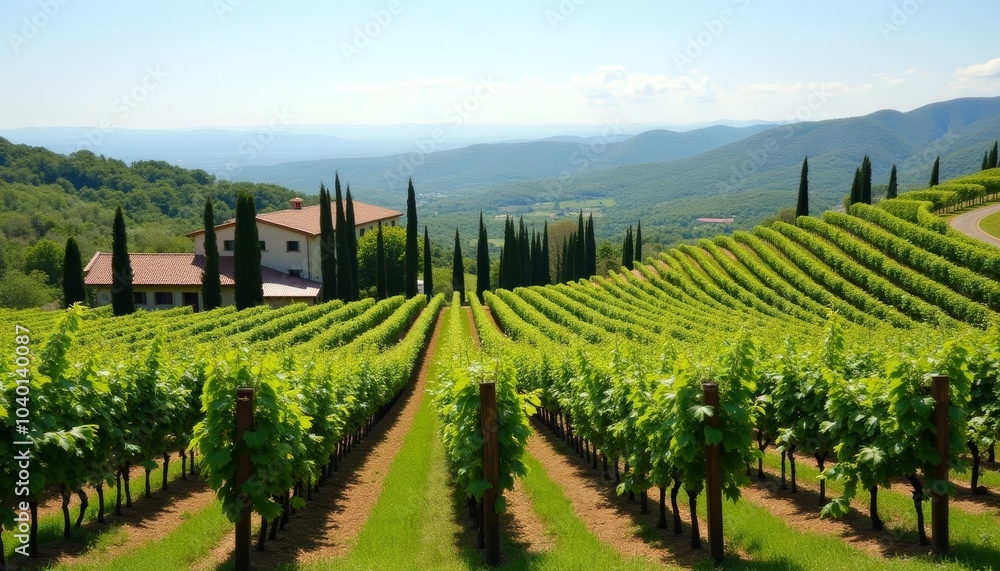 Fototapeta premium Vineyard Vistas A Landscape of Lifes Simple Pleasures