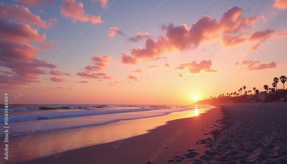 Fototapeta premium Sunset serenity on the beach