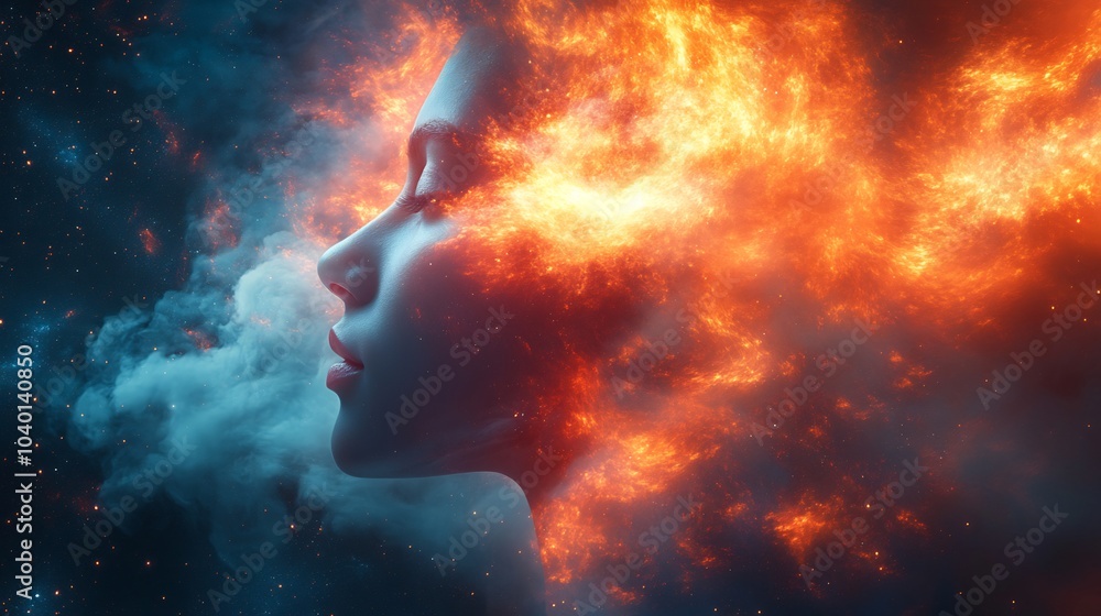 Abstract concept of cognitive enhancement bright swirling colors inside a person's head symbolizing the impact of smart drugs and supplements on mental performance Abstract concept of cognitive enhancement bright swirling colors inside a person's head symbolizing the impact of smart drugs and supplements on mental performance