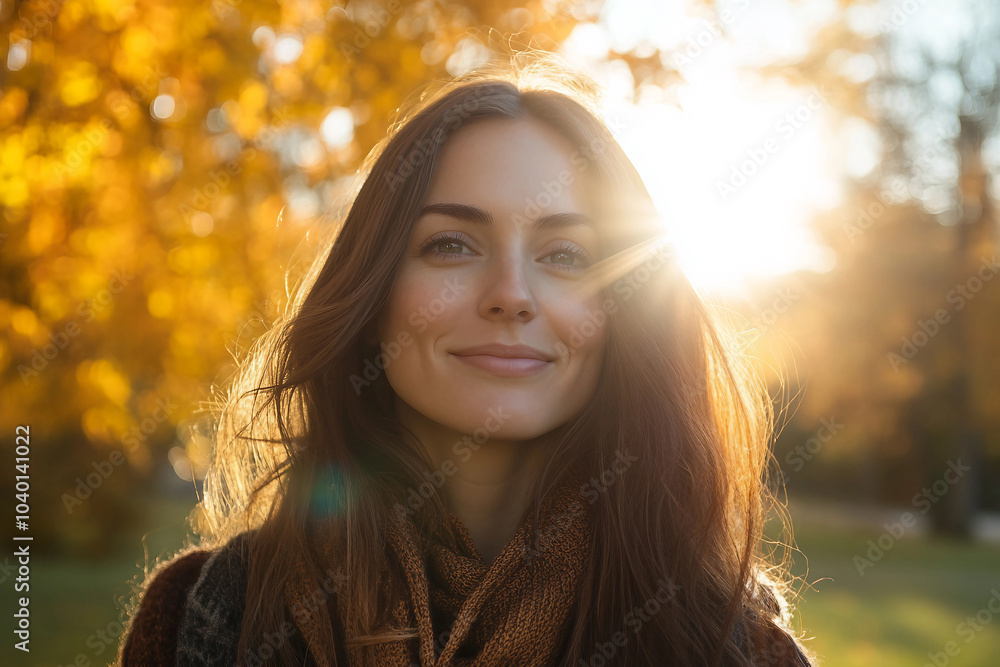 Φωτογραφία Amazing wonderful autumn season, people admiring golden fall colors outdoors, Ge