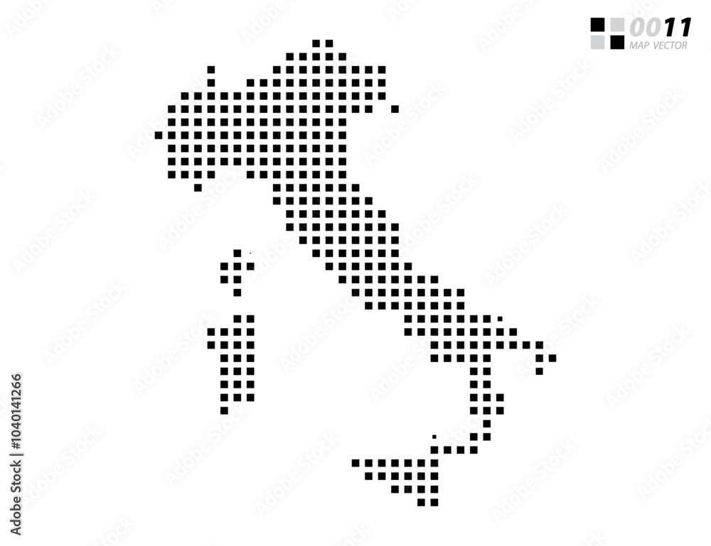Vector abstract pixel black of Italy map. Organized in layers for easy editing. Vector abstract pixel black of Italy map. Organized in layers for easy editing.