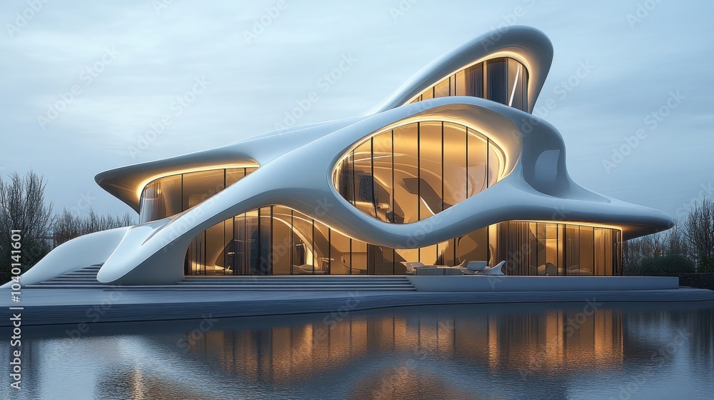 Fototapeta premium Futuristic Architecture in the Twilight