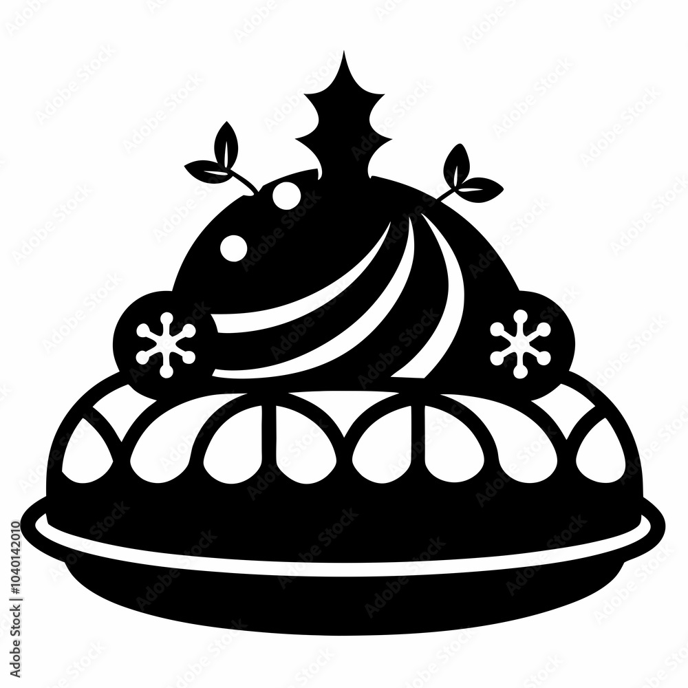 Parisian Christmas Pamonha pastry Black silhouette Parisian Christmas Pamonha pastry Black silhouette
