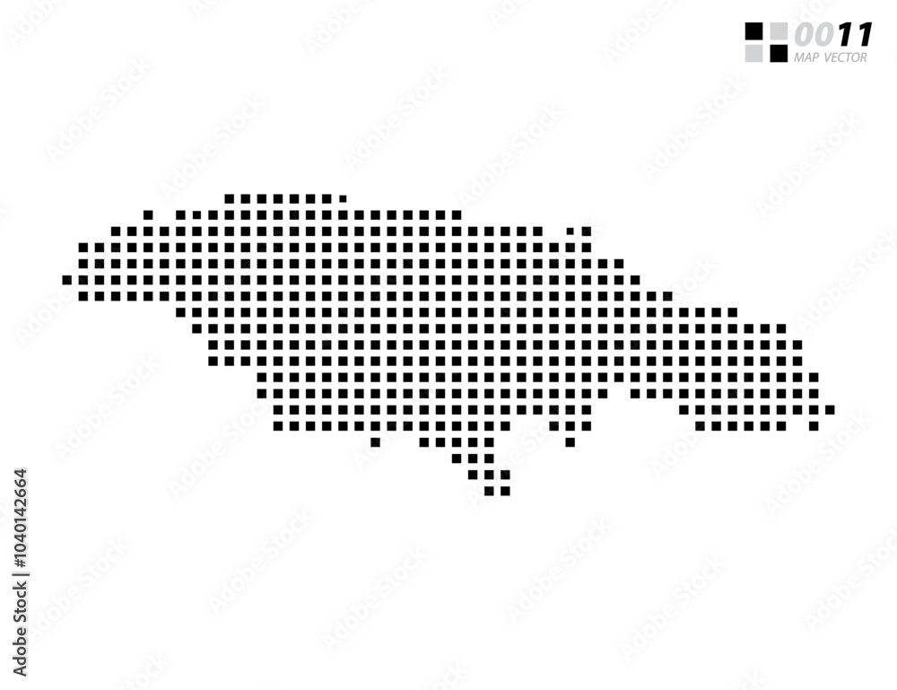 Fototapeta premium Vector abstract pixel black of Jamaica map. Organized in layers for easy editing.