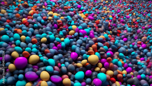 A vibrant abstract background with colorful pebbles
