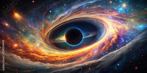 Mysterious Eye-Shaped Black Hole in Long Exposure - Cosmic Enigma