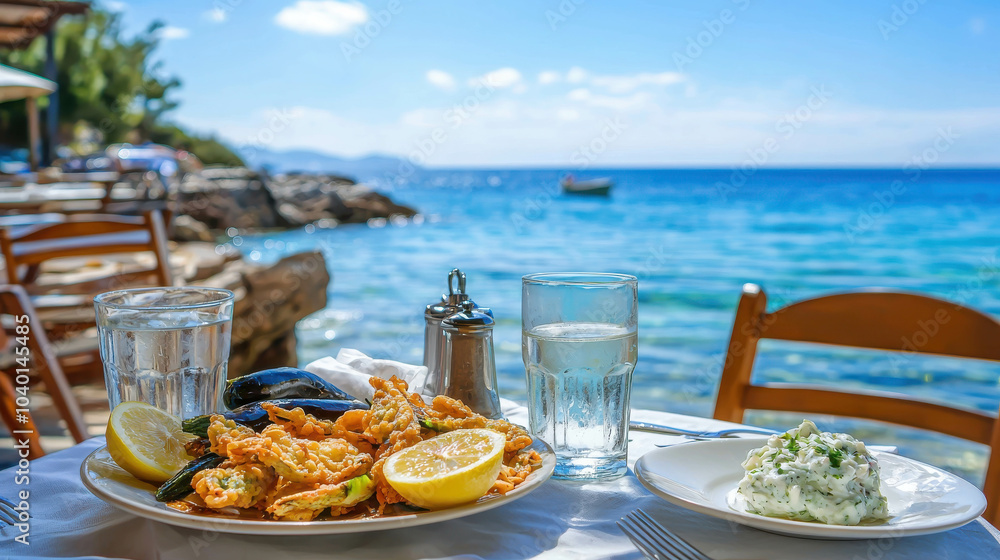 Charming Greek Taverna by the Sea with Fried Delights Charming Greek Taverna by the Sea with Fried Delights